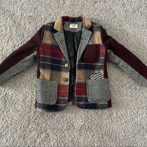 Boys plaid wool blazer . Looks like scotch and soda. Quilted size 4t